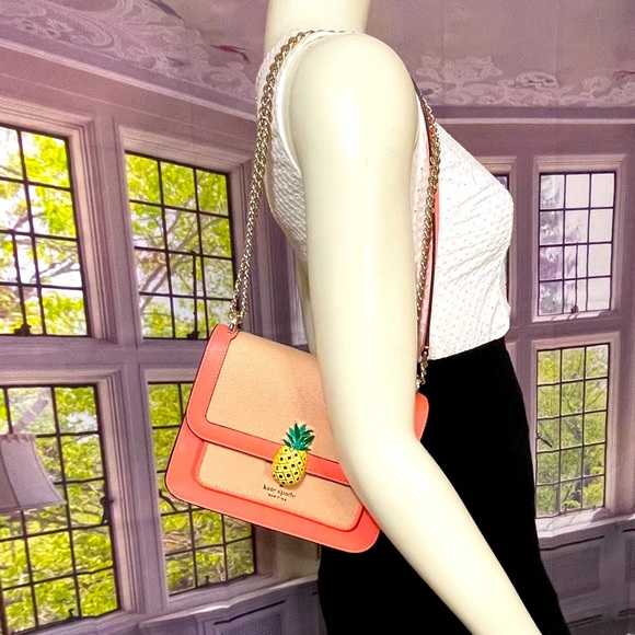 NWT Kate Spade Melon Remi Flap Chain Pineapple crossbody Bag Shoulder Bag - Picture 6 of 15